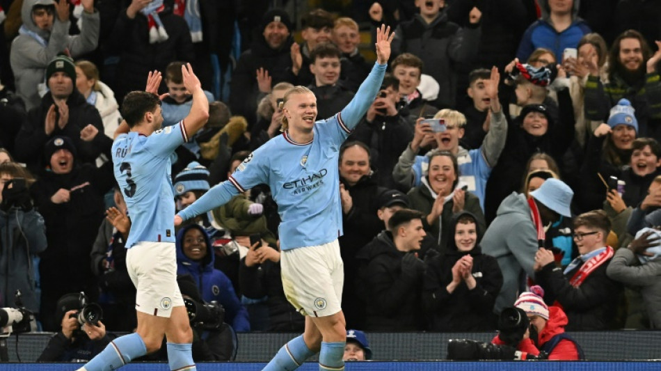 Haaland hits five to ease Man City into Champions League quarters