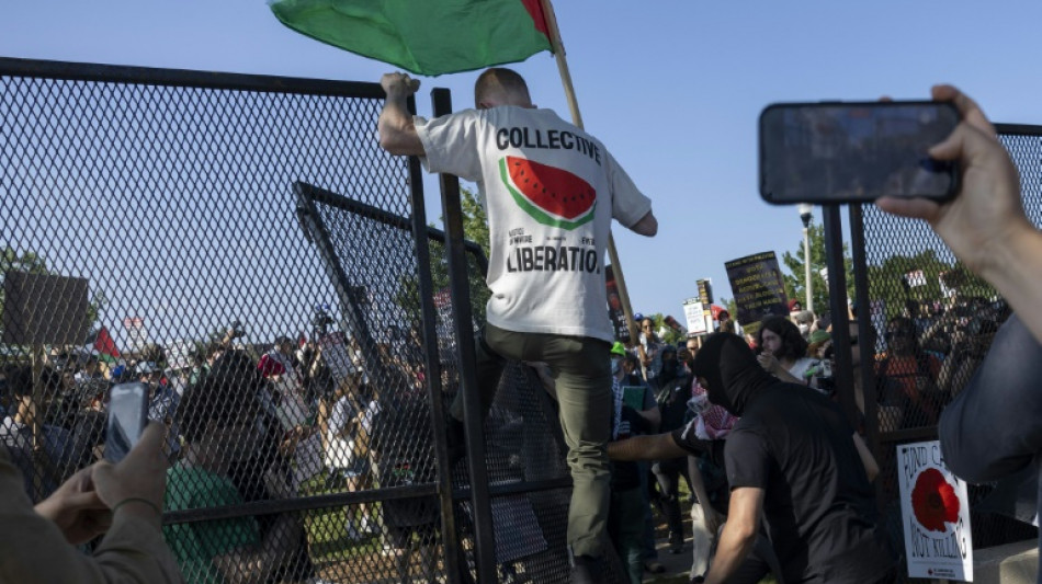 Proteste in Chicago gegen Krieg im Gazastreifen anl&auml;sslich des Parteitags der US-Demokraten