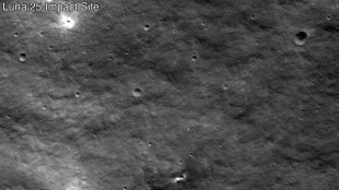 Nasa revela imagem de poss&iacute;vel cratera na Lua formada por impacto de sonda russa